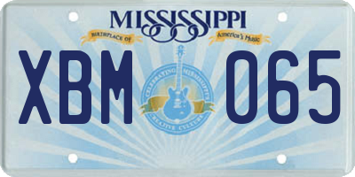MS license plate XBM065