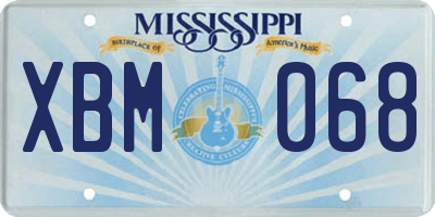 MS license plate XBM068