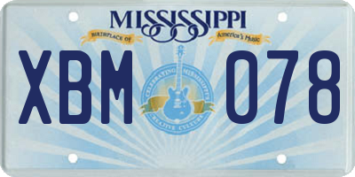 MS license plate XBM078