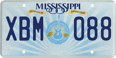 MS license plate XBM088