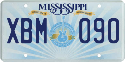 MS license plate XBM090