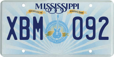 MS license plate XBM092