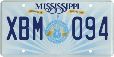 MS license plate XBM094