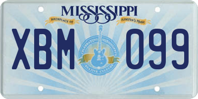 MS license plate XBM099