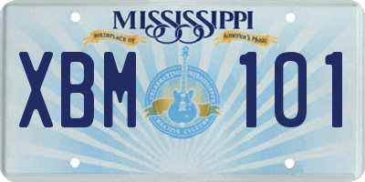 MS license plate XBM101