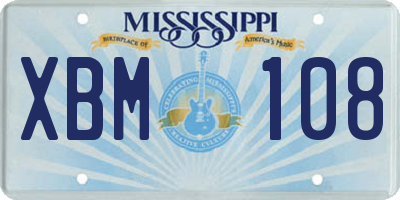 MS license plate XBM108