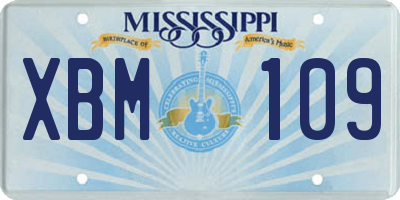 MS license plate XBM109