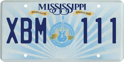 MS license plate XBM111
