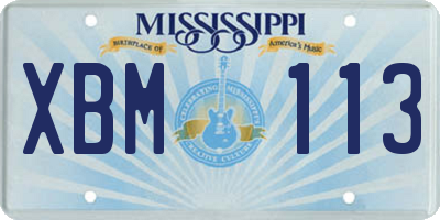 MS license plate XBM113