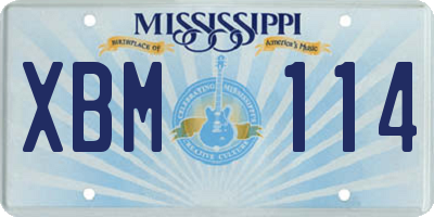 MS license plate XBM114