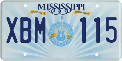 MS license plate XBM115