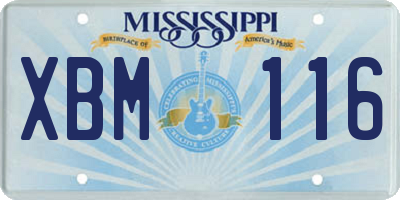 MS license plate XBM116