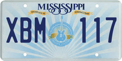 MS license plate XBM117