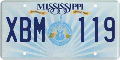 MS license plate XBM119