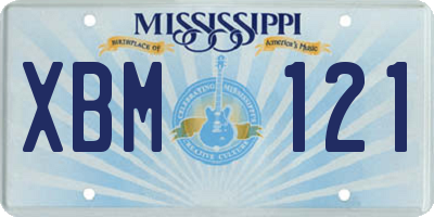 MS license plate XBM121