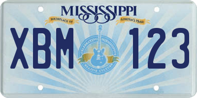 MS license plate XBM123