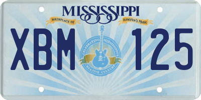 MS license plate XBM125