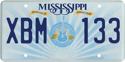 MS license plate XBM133