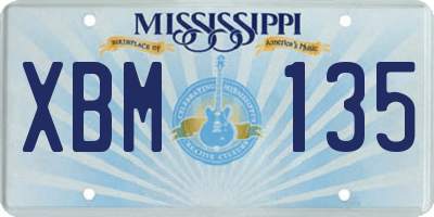 MS license plate XBM135