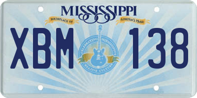 MS license plate XBM138