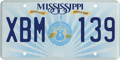 MS license plate XBM139
