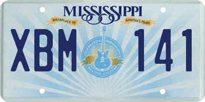 MS license plate XBM141