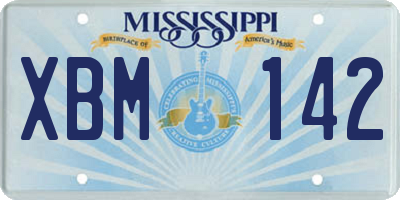 MS license plate XBM142