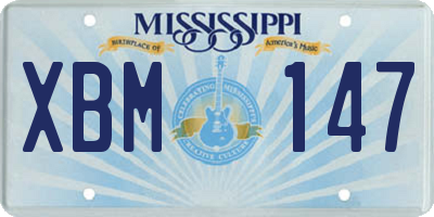 MS license plate XBM147