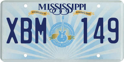 MS license plate XBM149