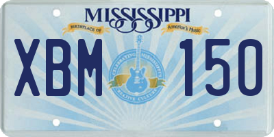 MS license plate XBM150