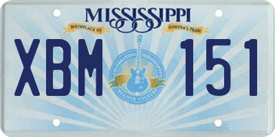 MS license plate XBM151