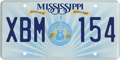 MS license plate XBM154