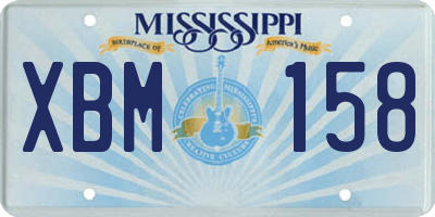 MS license plate XBM158
