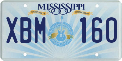 MS license plate XBM160
