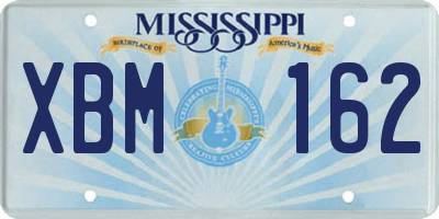 MS license plate XBM162
