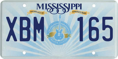 MS license plate XBM165