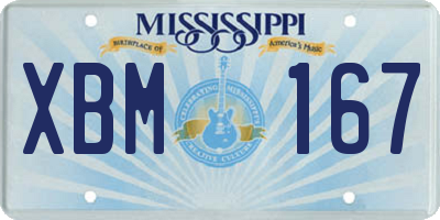 MS license plate XBM167