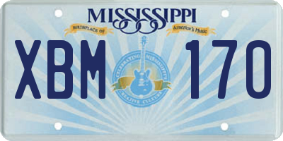 MS license plate XBM170