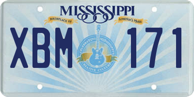 MS license plate XBM171