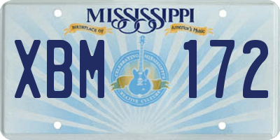 MS license plate XBM172