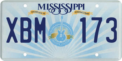MS license plate XBM173