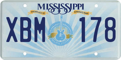 MS license plate XBM178