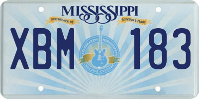 MS license plate XBM183