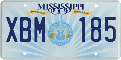 MS license plate XBM185