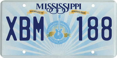 MS license plate XBM188