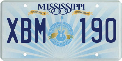 MS license plate XBM190