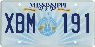 MS license plate XBM191