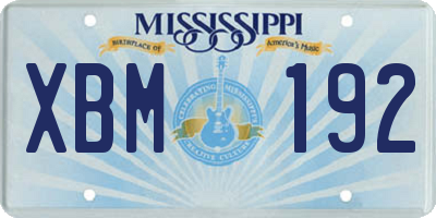 MS license plate XBM192