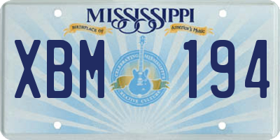 MS license plate XBM194
