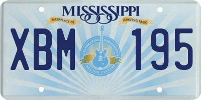 MS license plate XBM195